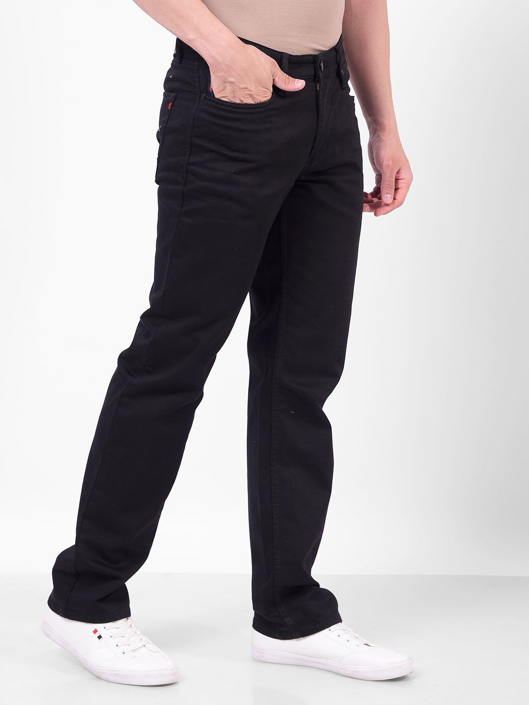 Numero Uno Men Black Regular Fit Sustainable Stretchsble Jeans
